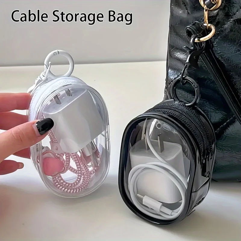 Portable Mini Clear Zipper Sto – Cable Winder Keychain recenzja i cena