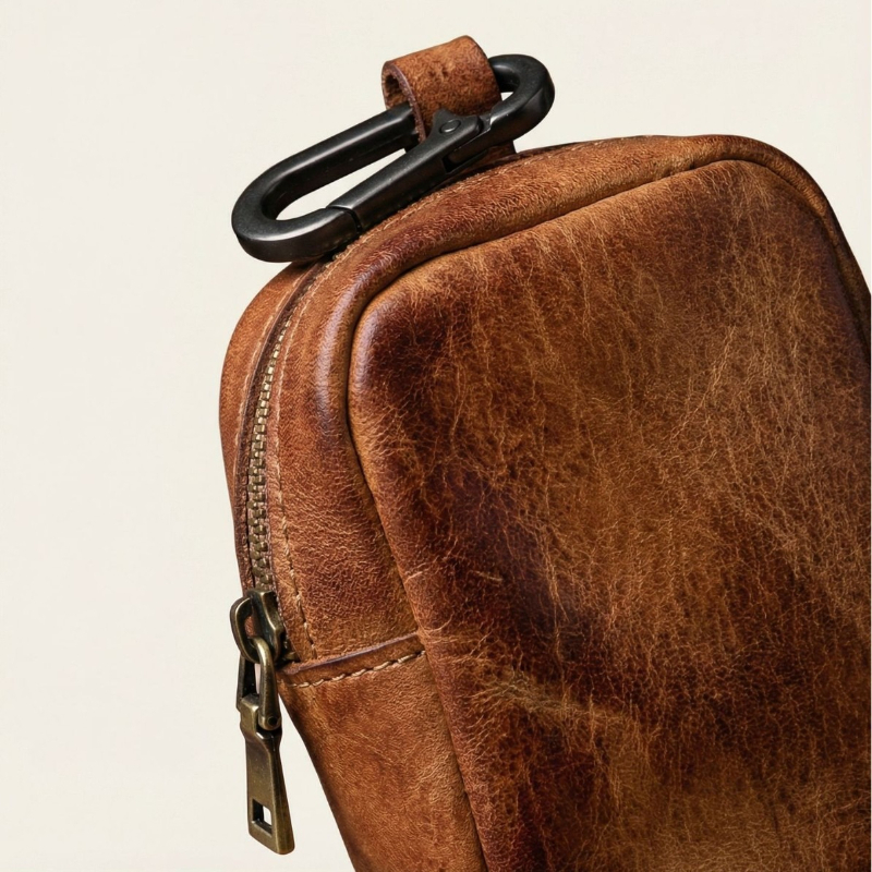 Rugged Vintage Leather Mini Cl – Leather Edc. Carry Pouch recenzja i cena