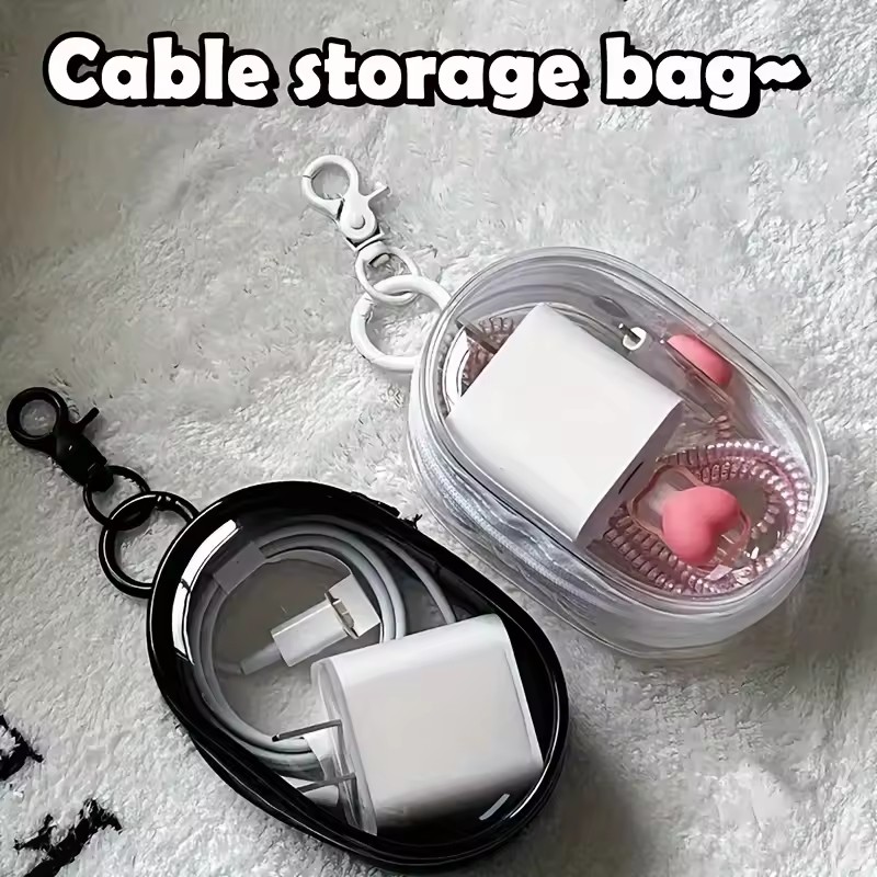 Portable Mini Clear Zipper Sto – Cable Winder Keychain recenzja i cena