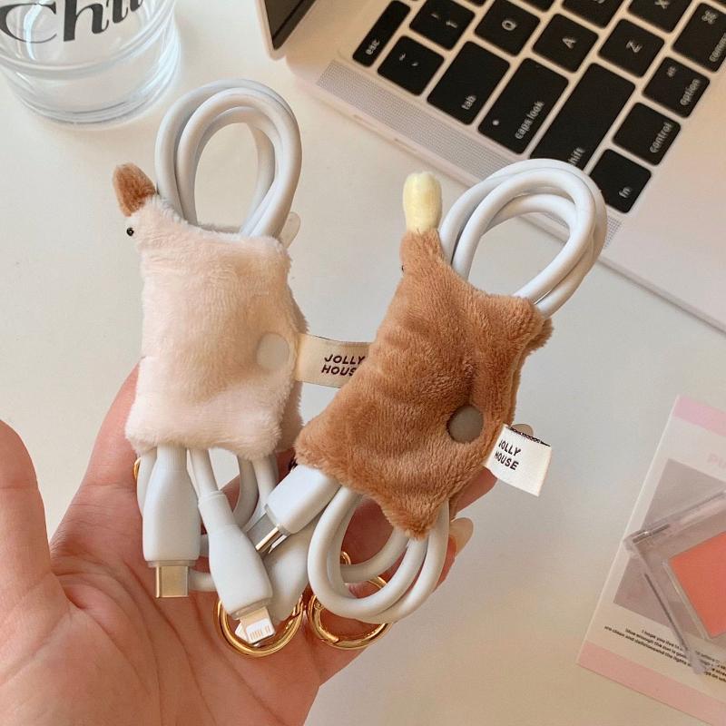 Lovely Fluffy Duck-bill Cable  – Cable Winder Keychain recenzja i cena